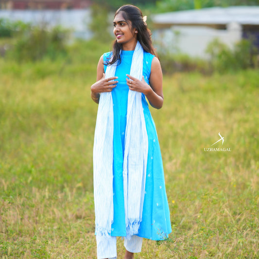 Blue Meadow Kurti Set