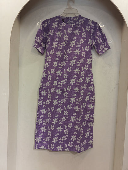 Purple Dahila kurti set