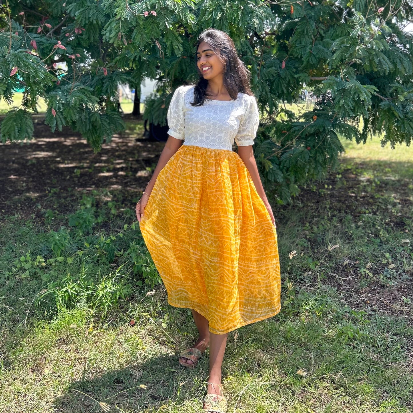 Yellow story dress