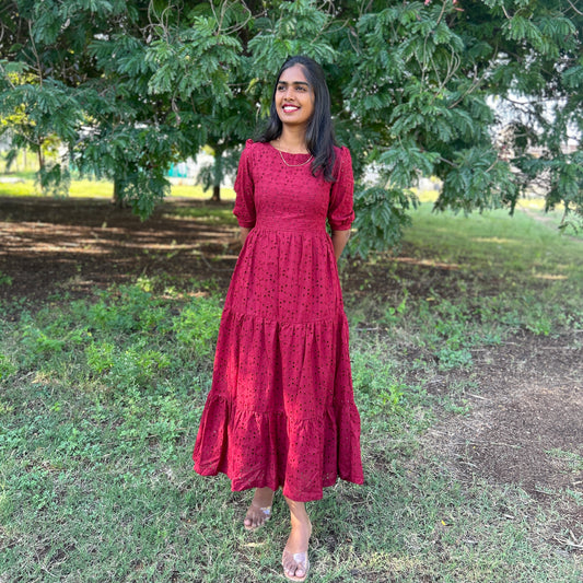 Wine Maroon Dress