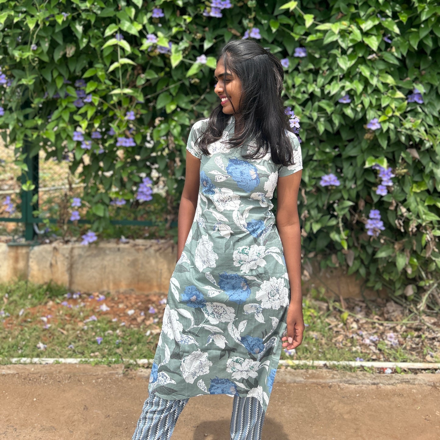 Olive Petal Kurti Set