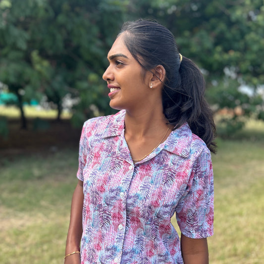 Pink horizon crop shirt