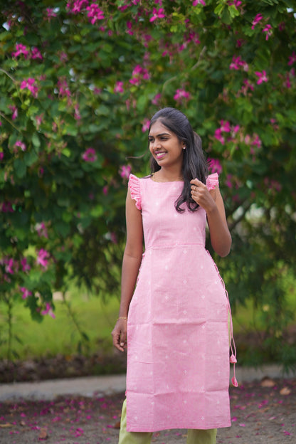 Pink guava kurti set