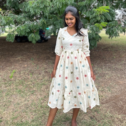 Colorful marigold dress