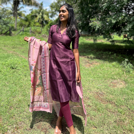 Regal Grape Kurti Set