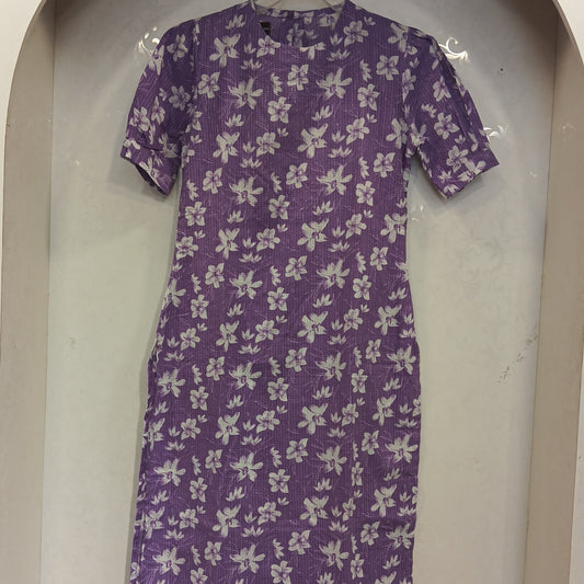 Purple Dahila kurti set